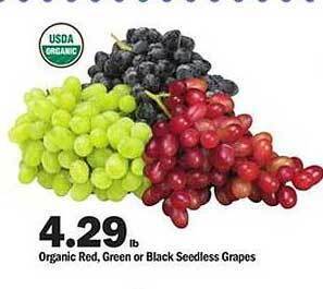 Meijer Organic Red, Green Or Black Seedless Grapes offer