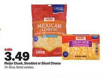 Meijer Meijer Chunk, Shredded Or Sliced Cheese offer
