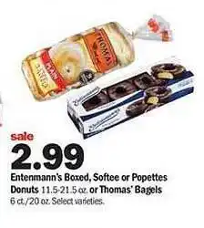 Meijer Entenmann's Boxed, Softee Or Popettes Donuts Or Thomas' Bagels offer