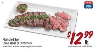 Sprouts Farmers Market Marinated Beef Carne Asada Or Chimichurri offer