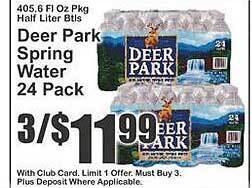 Key Food Deer Park Spring Water 24 Pack offer