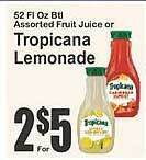 Key Food Tropicana Lemonade offer