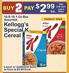 Key Food Kellogg's Special K Cereal offer