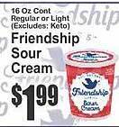Key Food Friendship Sour Cream offer