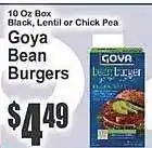 Key Food Goya Bean Burgers offer
