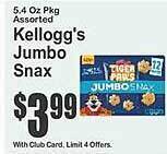 Key Food Kellogg's Jumbo Snax offer
