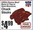 Key Food Chuck Steaks offer