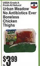 Key Food Urban Meadow No Antibiotics Ever Boneless Chicken Thighs offer