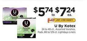 ShopRite U By Kotex offer