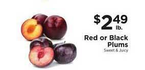 ShopRite Red Or Black Plums offer