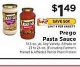 ShopRite Prego Pasta Sauce offer