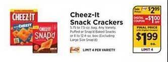 ShopRite Cheez-it Snack Crackers offer