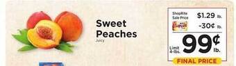 ShopRite Sweet Peaches offer