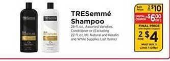 ShopRite Tresemmé Shampoo offer