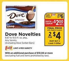 ShopRite Dove Novelties offer