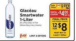 ShopRite Glacéau Smartwater 1-liter offer