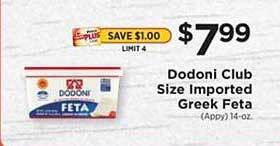 ShopRite Dodoni Club Size Imported Greek Feta offer