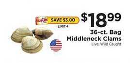 ShopRite 36-ct. Bag Middleneck Clams offer