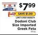 ShopRite Dodoni Club Size Imported Greek Feta offer