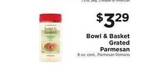ShopRite Bowl & Basket Grated Parmesan offer