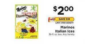 ShopRite Marinos Italian Ices offer