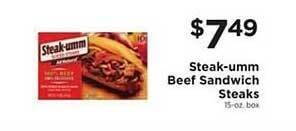 ShopRite Steak-umm Beef Sandwich Steaks offer