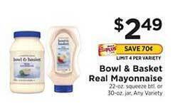 ShopRite Bowl & Basket Real Mayonnaise offer