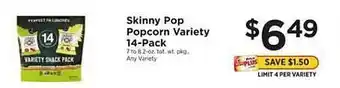 ShopRite Skinny Pop Popcorn Variety 14-pack offer