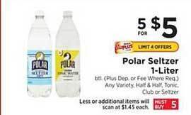 ShopRite Polar Seltzer 1-liter offer