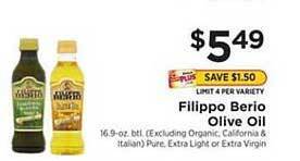 ShopRite Filippo Berio Olive Oil offer
