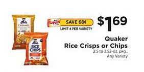 ShopRite Quaker Rice Crisps Or Chips offer