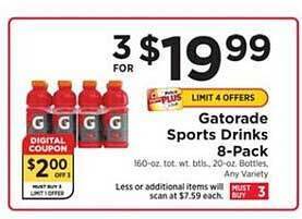 ShopRite Gatorade Sports Drinks 8-pack offer