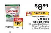 ShopRite Cascade Action Pacs offer