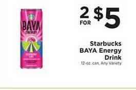 ShopRite Starbucks Baya Energy Drink offer