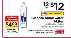 ShopRite Glacéau Smartwater 1-liter offer