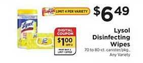 ShopRite Lysol Disinfecting Wipes offer