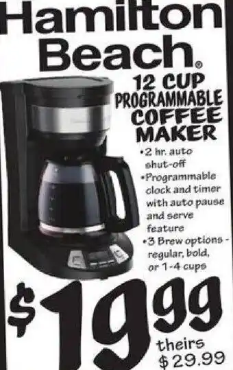 Ollie's 12 Cup Programmable Coffee Maker offer