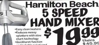 Ollie's 5 Speed Hand Mixer offer