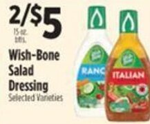 Pioneer Supermarkets Wish-Bone Salad Dressing 15 oz. offer