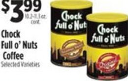 Pioneer Supermarkets Chock Full o' Nuts Coffee offer