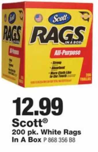 Scott 200 pk. White Rags In A Box