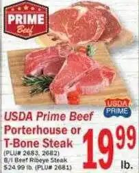 Food Bazaar Usda Prime Beef Porterhouse Or T-bone Steak offer