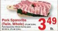 Food Bazaar Pork Spareribs (twin Whole) offer