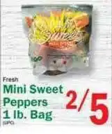 Food Bazaar Fresh Mini Sweet Peppers 1 Lb. Bag offer