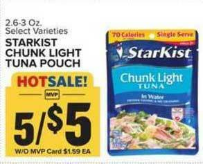 Food Lion Starkist Chunk Light Tuna Pouch offer