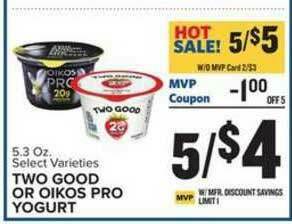 Food Lion Two Good Or Oikos Pro Yogurt offer