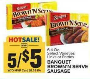 Food Lion Banquet Brown'n Serve Sausage offer