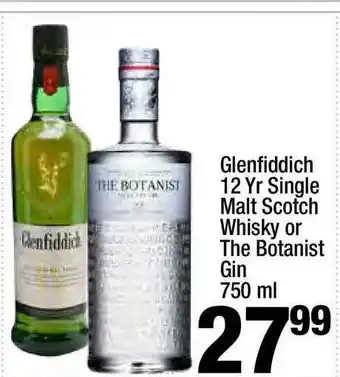 Super King Markets Glenfiddich 12 Yr Single Malt Scotch Whisky Or The Botanist Gin 750 Ml offer