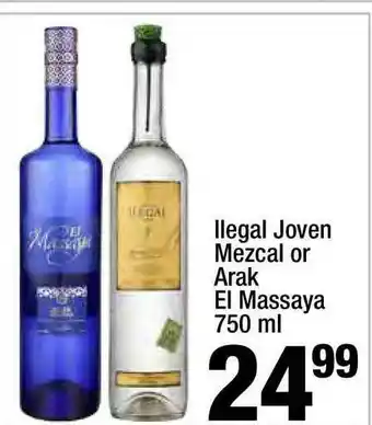 Super King Markets Ilegal Joven Mezcal Or Arak El Massaya 750 Ml offer