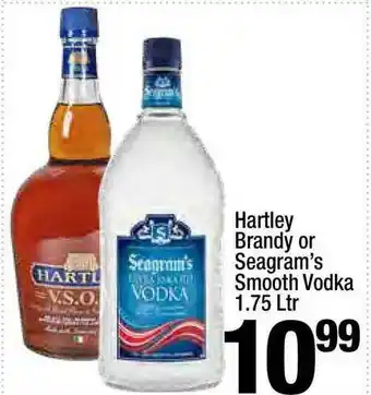 Super King Markets Hartley Brandy Or Seagram's Smooth Vodka offer
